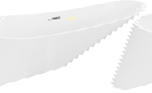 Mexen Dora wanna wolnostojąca 160 x 75 cm, biała, przelew złoty - 52071607500-50