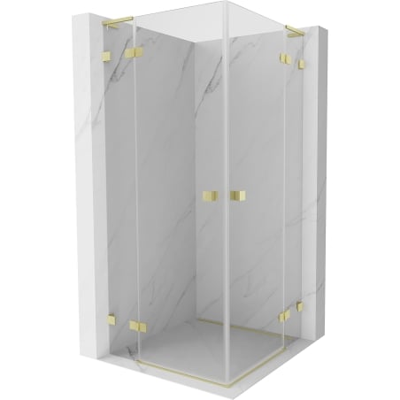Mexen Lunar L Duo kabina prysznicowa uchylna 85 x 85 cm, transparent, złota szczotkowana - 834L-085L-085P-55-00
