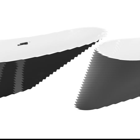 Mexen Dora wanna wolnostojąca 160 x 75 cm, biała/czarna, przelew czarny - 52071607575-70