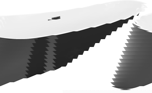 Mexen Dora wanna wolnostojąca 160 x 75 cm, biała/czarna, przelew czarny - 52071607575-70