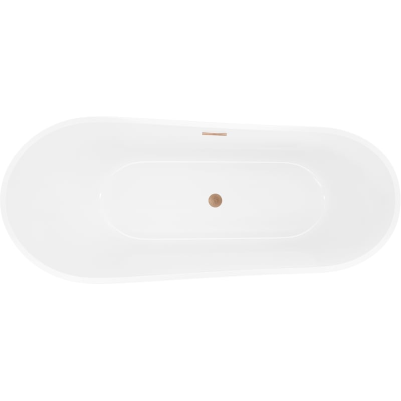 Mexen Dora wanna wolnostojąca 170 x 75 cm, biała, przelew miedź szczotkowana - 52071707500-65