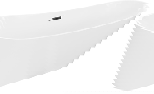 Mexen Dora wanna wolnostojąca 170 x 75 cm, biała, przelew czarny - 52071707500-70