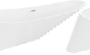 Mexen Dora wanna wolnostojąca 170 x 75 cm, biała, przelew nikiel szczotkowany - 52071707500-97