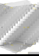 Mexen Lunar L Duo kabina prysznicowa uchylna lewa 100 x 80 cm, transparent, złota szczotkowana - 834L-100L-080P-55-00