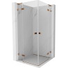 Mexen Lunar L Duo kabina prysznicowa uchylna 75 x 75 cm, transparent, różowe złoto - 834L-075L-075P-60-00