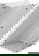 Mexen Lunar L Duo kabina prysznicowa uchylna lewa 90 x 75 cm, transparent, różowe złoto - 834L-090L-075P-60-00