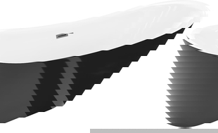 Mexen Lotos wanna wolnostojąca 180 x 75 cm, biała/czarna, przelew gun metal - 52051807775-95
