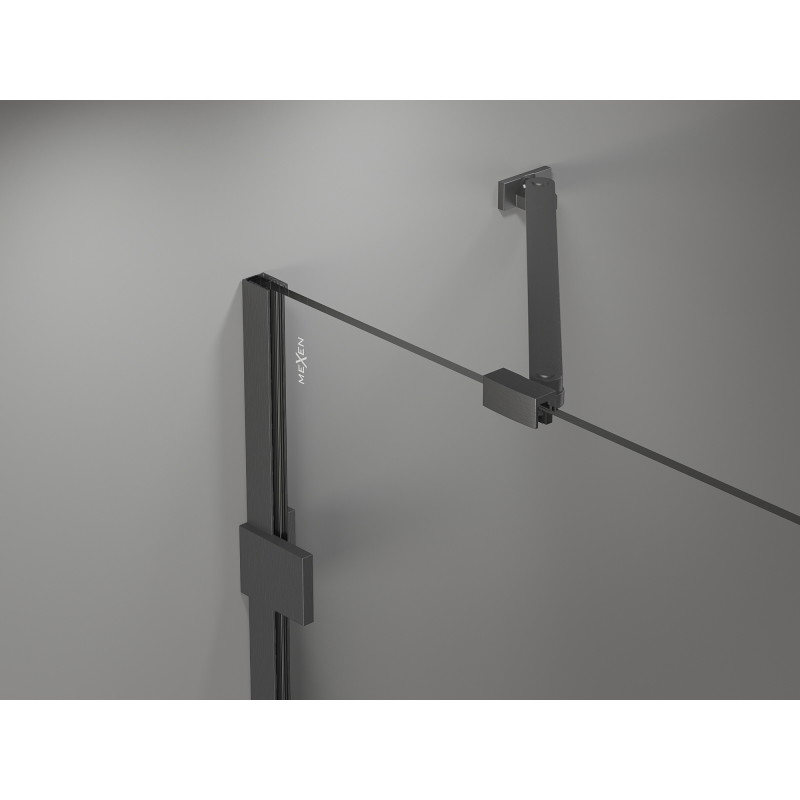 Mexen Lunar Duo kabina prysznicowa uchylna 85 x 85 cm, transparent, gun gray szczotkowany - 834-085L-085P-66-00