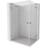 Mexen Lunar L Duo kabina prysznicowa uchylna lewa 80 x 70 cm, transparent, miedź szczotkowana - 834L-080L-070P-65-00