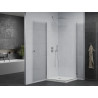 Mexen Pretoria Duo kabina prysznicowa uchylna 90 x 90 cm, transparent, chrom + brodzik Flat - 852-090-090-01-02-4010