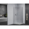 Mexen Pretoria Duo kabina prysznicowa uchylna 90 x 90 cm, transparent, chrom + brodzik Flat - 852-090-090-01-02-4010