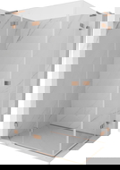 Mexen Lunar L Duo kabina prysznicowa uchylna lewa 90 x 80 cm, transparent, miedź szczotkowana - 834L-090L-080P-65-00