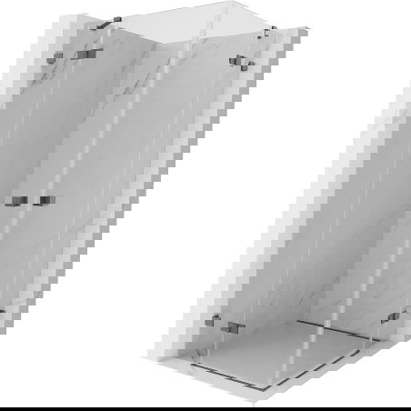 Mexen Lunar Duo kabina prysznicowa uchylna 115 x 115 cm, transparent, gun gray szczotkowany - 834-115L-115P-66-00