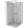 Mexen Lunar L Duo kabina prysznicowa uchylna 105 x 105 cm, transparent, miedź szczotkowana - 834L-105L-105P-65-00