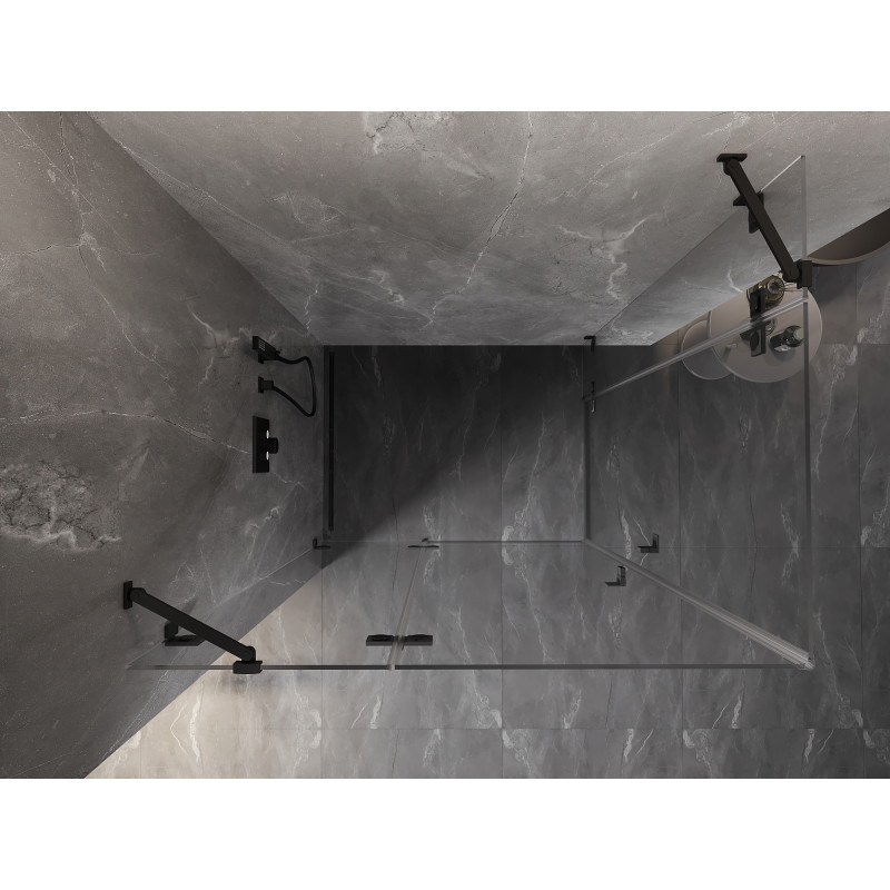 Mexen Lunar Duo kabina prysznicowa uchylna lewa 85 x 75 cm, transparent, czarna - 834-085L-075P-70-00