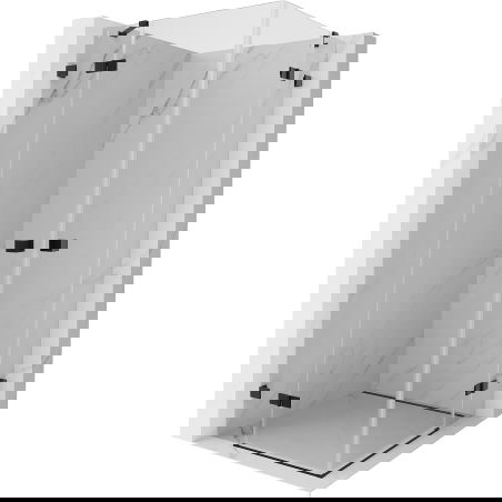 Mexen Lunar Duo kabina prysznicowa uchylna 95 x 95 cm, transparent, czarna - 834-095L-095P-70-00