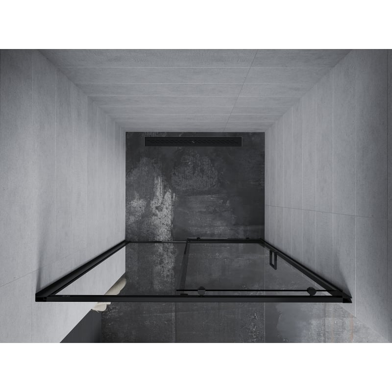 Mexen Apia drzwi prysznicowe rozsuwane 130 cm, transparent, czarne - 845-130-000-70-00