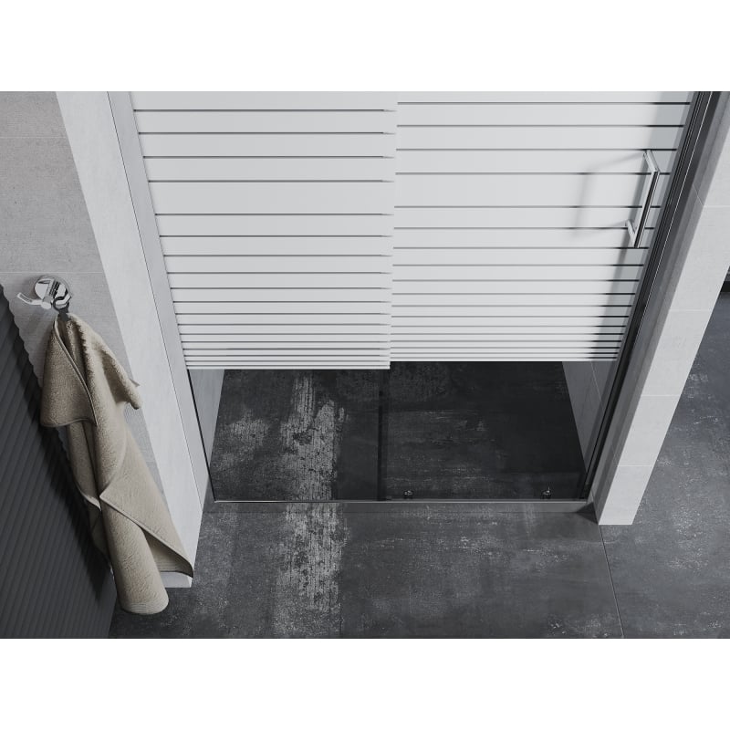 Mexen Apia drzwi prysznicowe rozsuwane 100 cm, pasy, chrom - 845-100-000-01-20