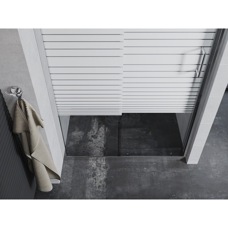 Mexen Apia drzwi prysznicowe rozsuwane 105 cm, pasy, chrom - 845-105-000-01-20