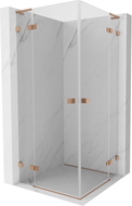 Mexen Lunar L Duo kabina prysznicowa uchylna 120 x 120 cm, transparent, miedź szczotkowana - 834L-120L-120P-65-00