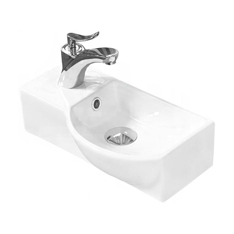 Mexen Hugo umywalka nablatowa prawa 40 x 22 cm, biała - 21254000R