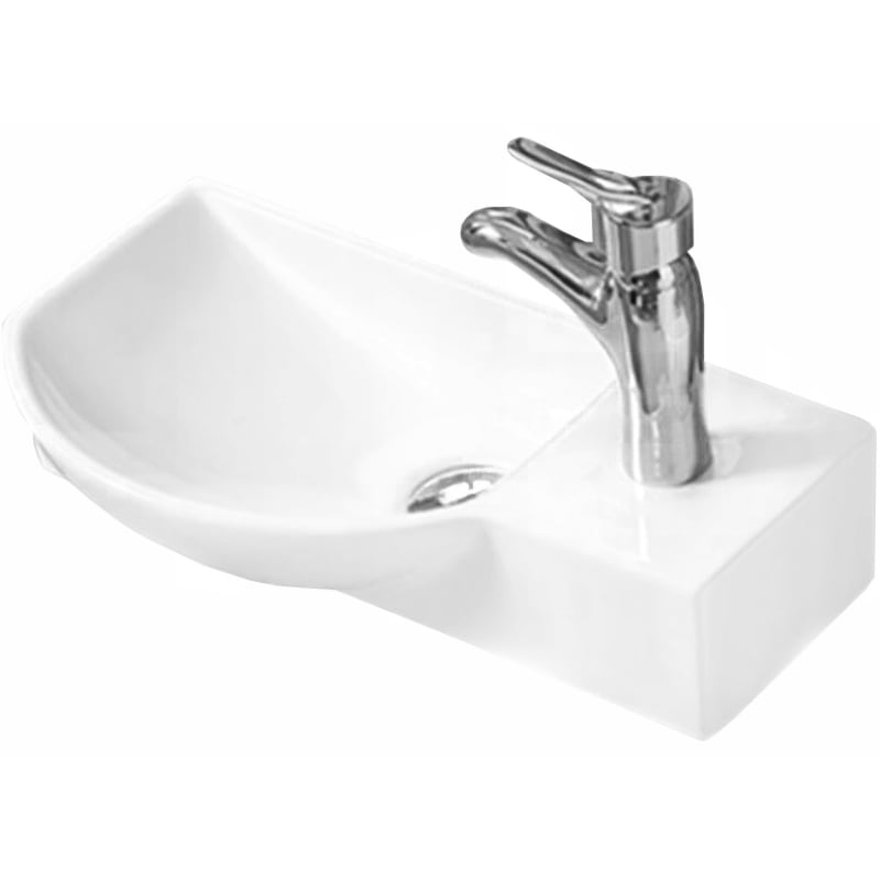 Mexen Hugo umywalka nablatowa lewa 45 x 24 cm, biała - 21254500L
