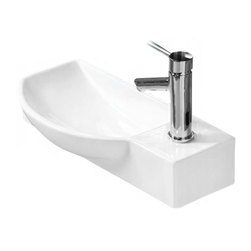 Mexen Hugo umywalka nablatowa lewa 50 x 23 cm, biała - 21255000L