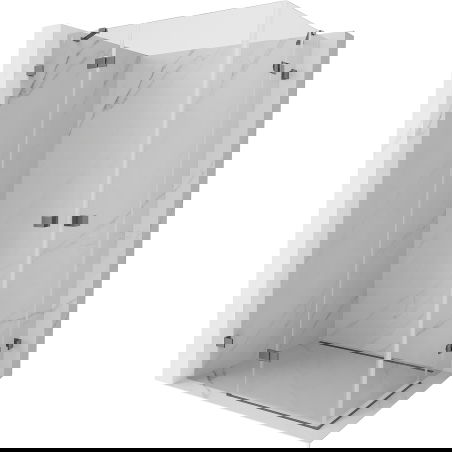 Mexen Lunar Duo kabina prysznicowa uchylna lewa 85 x 80 cm, transparent, gun metal - 834-085L-080P-95-00
