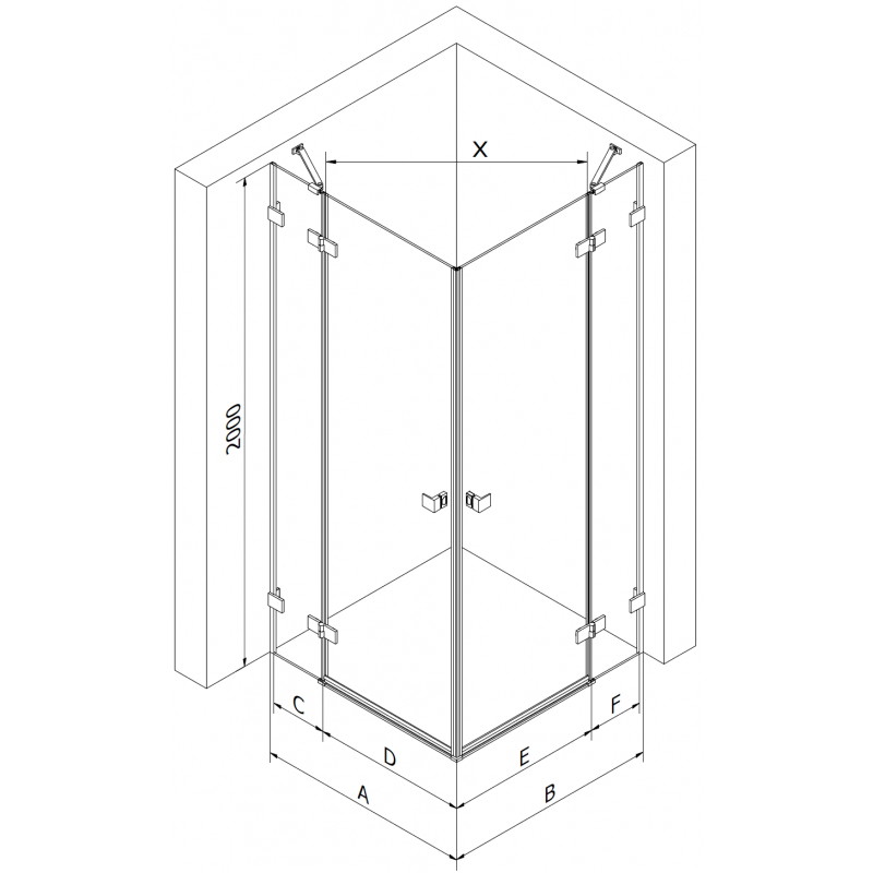 Mexen Lunar Duo kabina prysznicowa uchylna lewa 90 x 75 cm, transparent, gun metal - 834-090L-075P-95-00