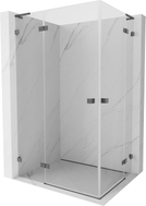 Mexen Lunar L Duo kabina prysznicowa uchylna lewa 90 x 70 cm, transparent, gun gray szczotkowany - 834L-090L-070P-66-00