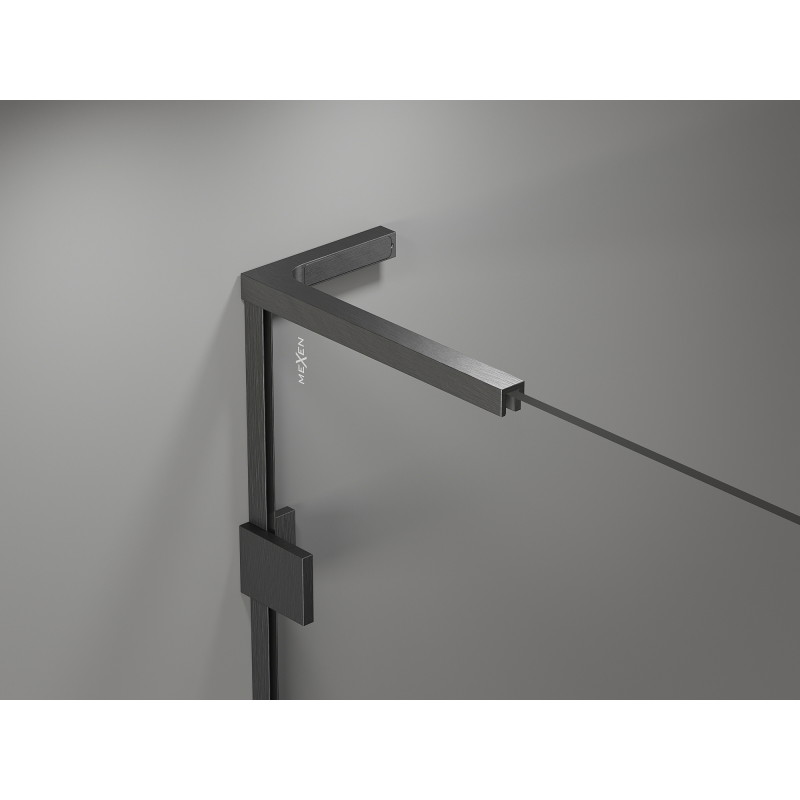Mexen Lunar L Duo kabina prysznicowa uchylna lewa 95 x 75 cm, transparent, gun gray szczotkowany - 834L-095L-075P-66-00
