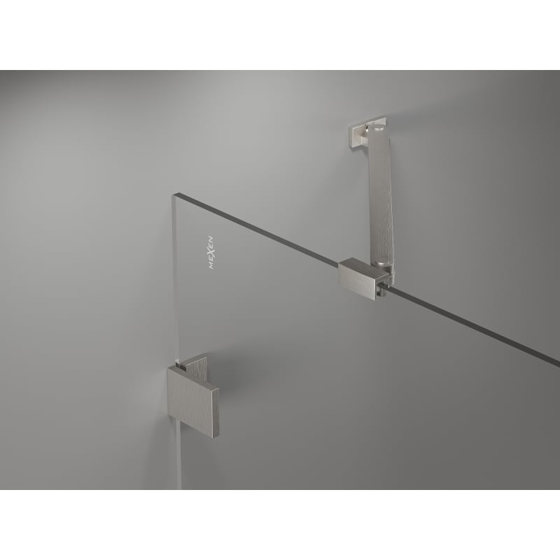 Mexen Lunar Duo kabina prysznicowa uchylna lewa 95 x 85 cm, transparent, nikiel szczotkowany - 834-095L-085P-97-00