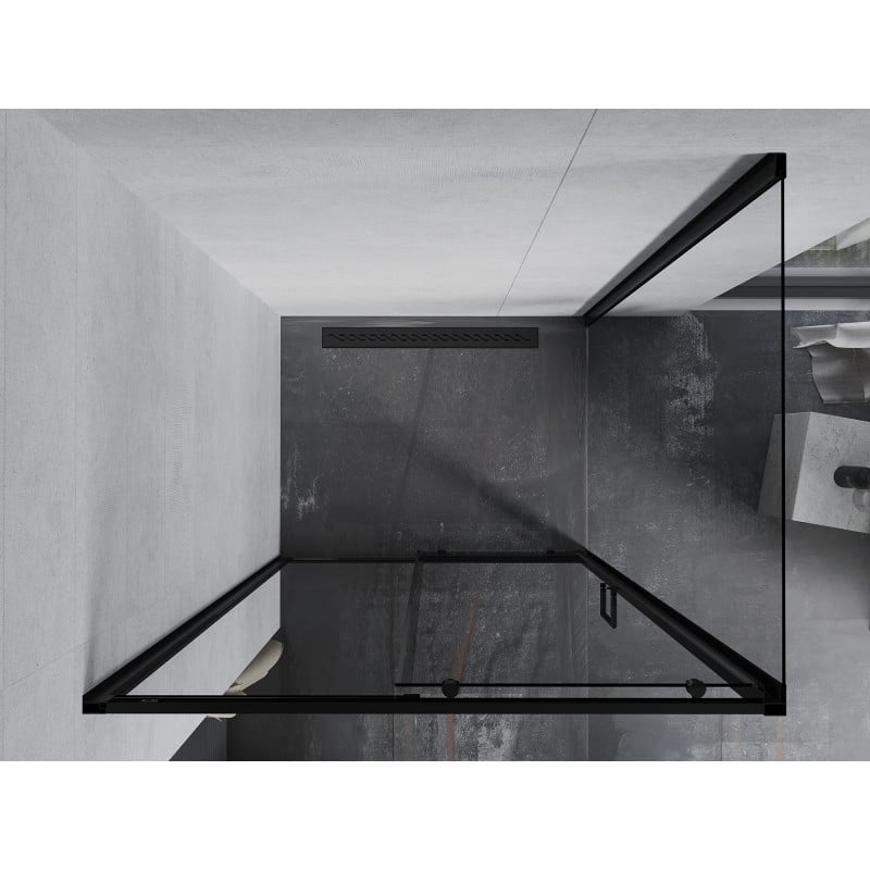 Mexen Apia kabina prysznicowa rozsuwana 105 x 100 cm, transparent, czarna - 840-105-100-70-00