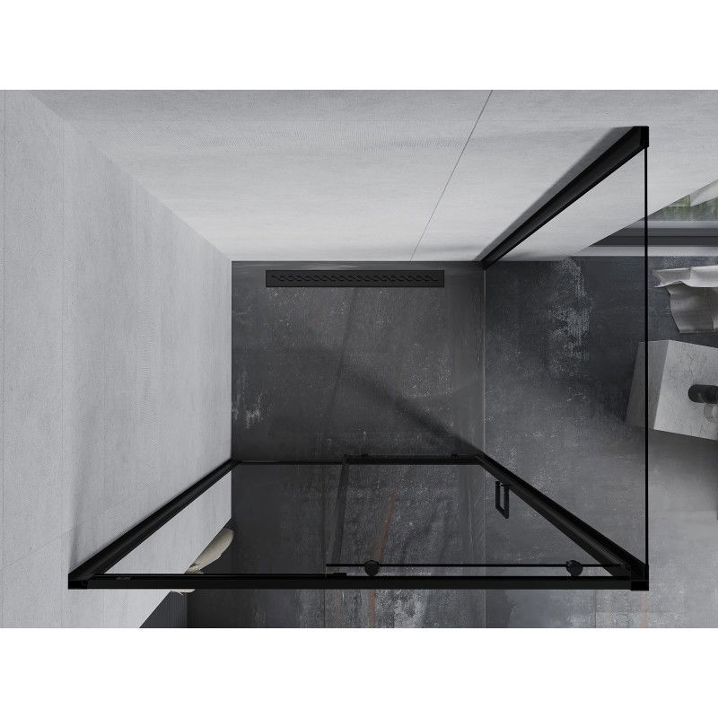 Mexen Apia kabina prysznicowa rozsuwana 110 x 70 cm, transparent, czarna - 840-110-070-70-00