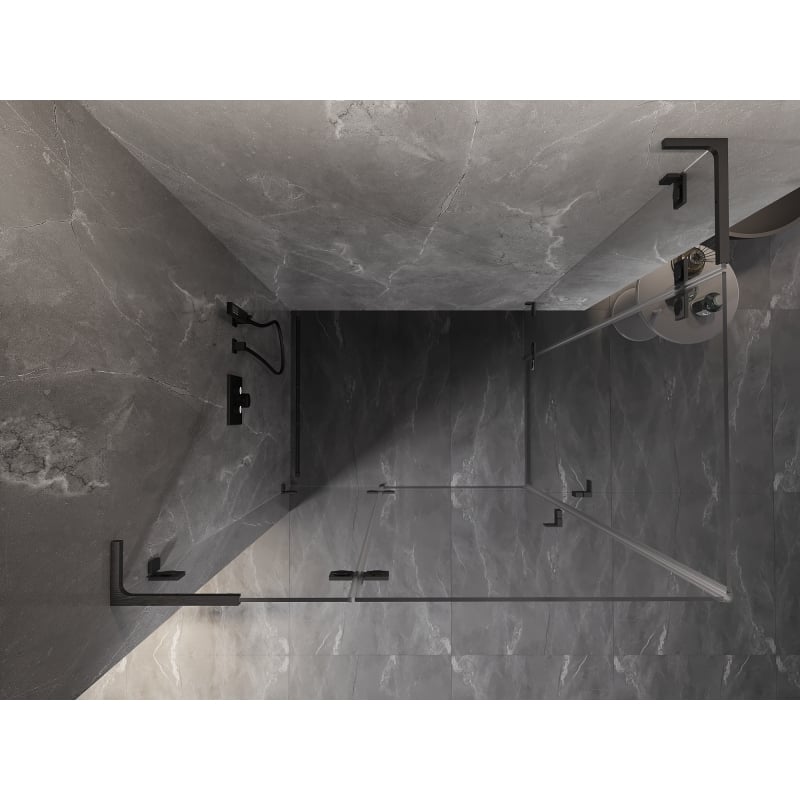 Mexen Lunar L Duo kabina prysznicowa uchylna lewa 115 x 100 cm, transparent, gun gray szczotkowany - 834L-115L-100P-66-00
