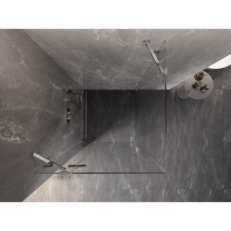 Mexen Lunar kabina prysznicowa uchylna lewa 80 x 80 cm, transparent, chrom - 834-080-080-01-00-L