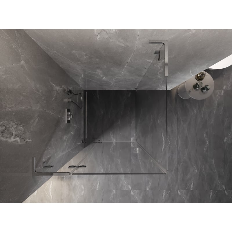 Mexen Lunar L kabina prysznicowa uchylna lewa 90 x 90 cm, transparent, chrom - 834L-090-090-01-00-L