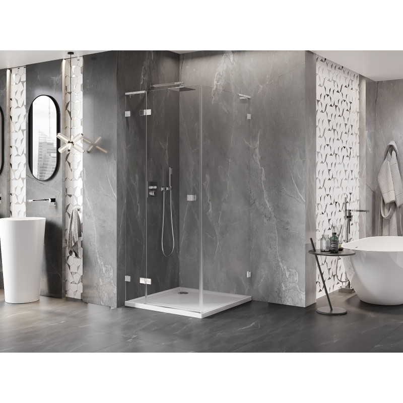 Mexen Lunar L kabina prysznicowa uchylna lewa 100 x 100 cm, transparent, chrom - 834L-100-100-01-00-L