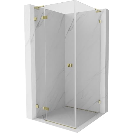 Mexen Lunar L kabina prysznicowa uchylna lewa 70 x 70 cm, transparent, złota - 834L-070-070-50-00-L