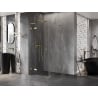 Mexen Lunar L kabina prysznicowa uchylna lewa 80 x 80 cm, transparent, złota - 834L-080-080-50-00-L