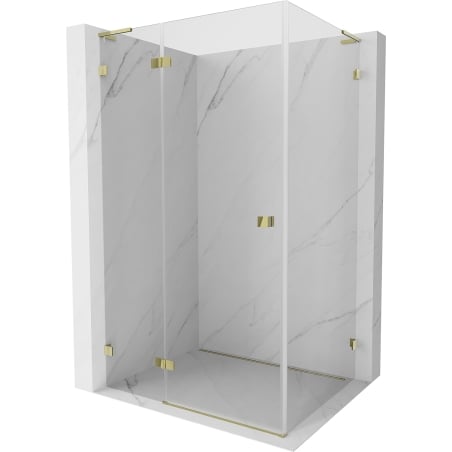 Mexen Lunar L kabina prysznicowa uchylna lewa 85 x 80 cm, transparent, złota - 834L-085-080-50-00-L