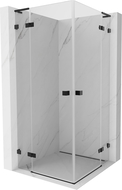 Mexen Lunar L Duo kabina prysznicowa uchylna 90 x 90 cm, transparent, czarna - 834L-090L-090P-70-00