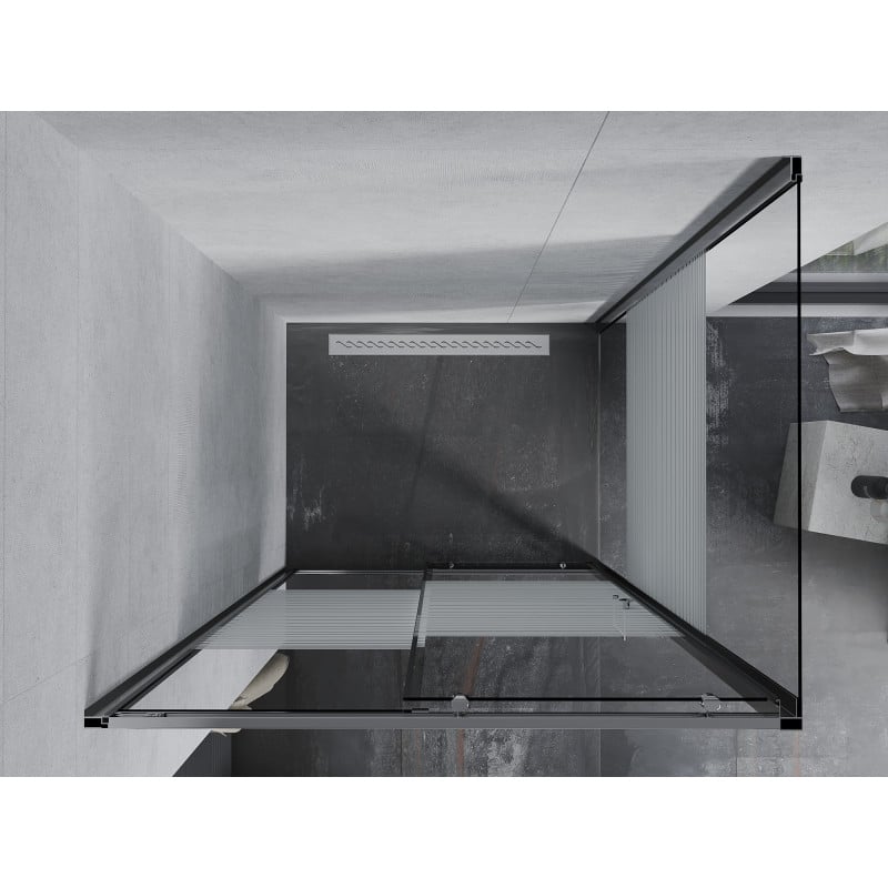 Mexen Apia kabina prysznicowa rozsuwana 120 x 90 cm, białe pasy, chrom - 840-120-090-01-20