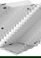 Mexen Lunar L Duo kabina prysznicowa uchylna lewa 100 x 70 cm, transparent, czarna - 834L-100L-070P-70-00