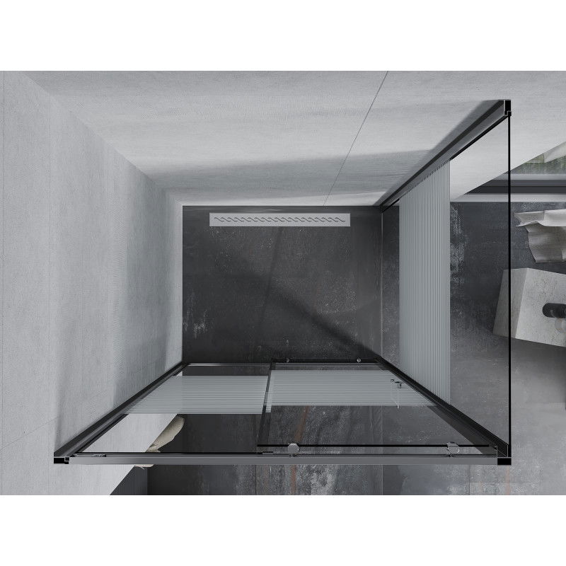 Mexen Apia kabina prysznicowa rozsuwana 130 x 90 cm, białe pasy, chrom - 840-130-090-01-20