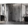Mexen Lunar L Duo kabina prysznicowa uchylna lewa 110 x 100 cm, transparent, czarna - 834L-110L-100P-70-00