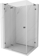 Mexen Lunar L kabina prysznicowa uchylna lewa 85 x 80 cm, transparent, gun gray szczotkowany - 834L-085-080-66-00-L