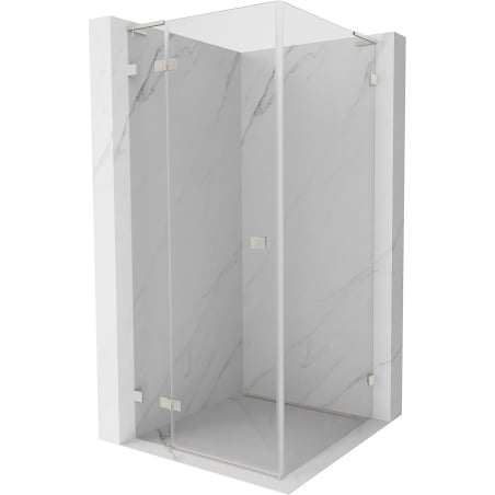 Mexen Lunar L kabina prysznicowa uchylna lewa 90 x 90 cm, transparent, nikiel szczotkowany - 834L-090-090-97-00-L