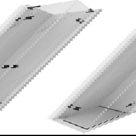 Mexen Lunar L Duo kabina prysznicowa uchylna 115 x 115 cm, transparent, czarna - 834L-115L-115P-70-00