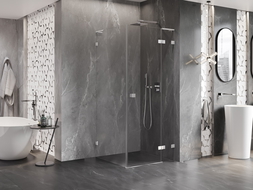 Mexen Lunar L kabina prysznicowa uchylna prawa 70 x 70 cm, transparent, chrom - 834L-070-070-01-00-P